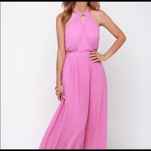 Pink halter maxi dress Lulu’s